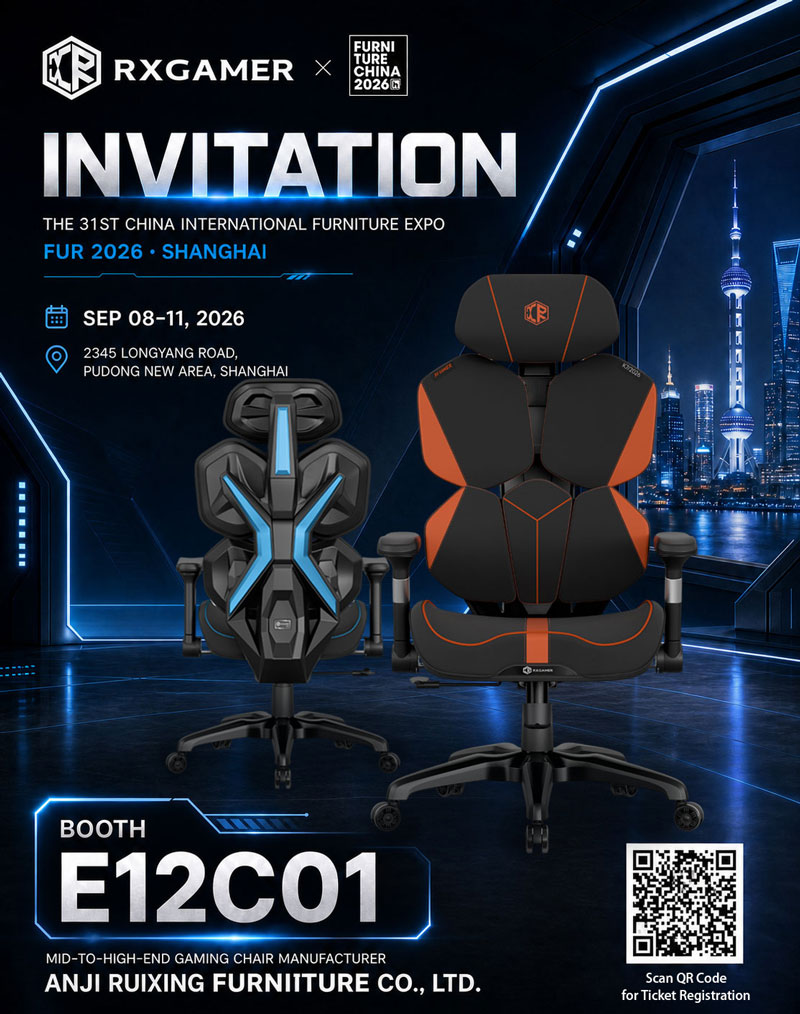 安吉瑞興家具有限公司Furniture China 2026 で革新的なゲームおよびオフィスチェアのソリューションを展示